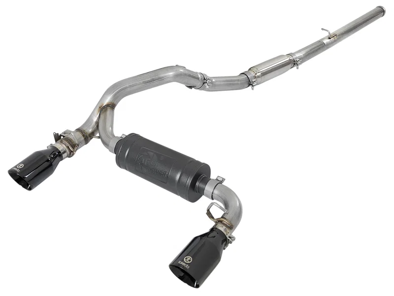 aFe 49-33103-B, Takeda 3in 304 SS Cat-Back Exhaust System w/ Black Tips 16-18 Ford Focus RS I4-2.3L (t)