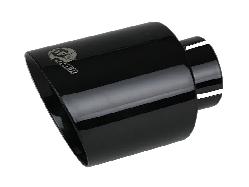 aFe 49T25454-B071, Takeda 409 SS Clamp-On Exhaust Tip 2.5in. Inlet / 4.5in. Outlet / 7in. L - Black