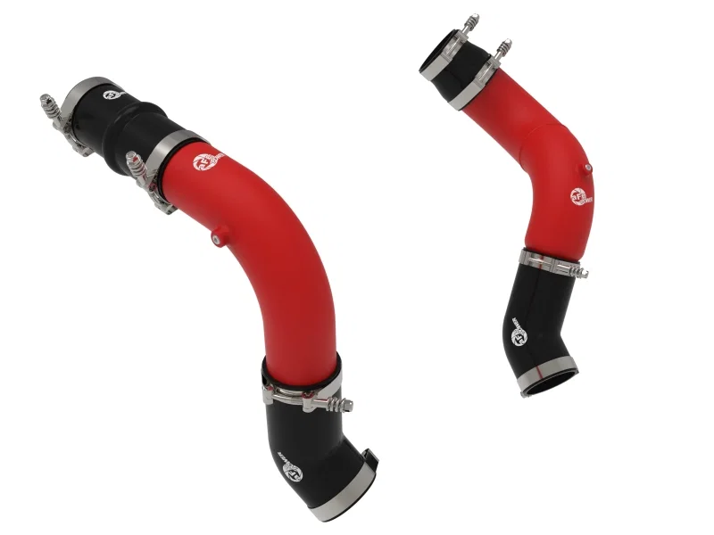 aFe 46-20814-R, BladeRunner 3in & 3-1/2in AL Hot and Cold Charge Pipe Kit Red RAM Diesel Trucks 25-26 L6-6.7L