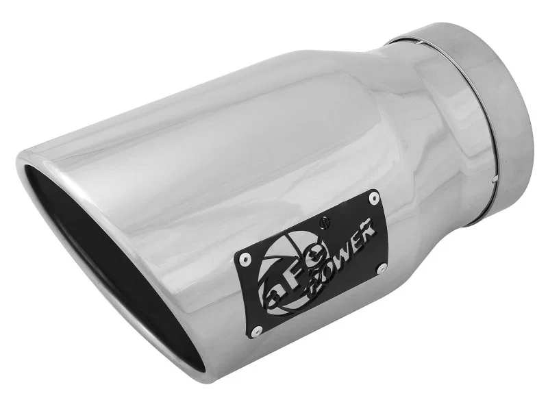 aFe 49T50702-P12, Diesel Exhaust Tip Bolt On Black 5in Inlet x 7in Outlet x 12in - Right