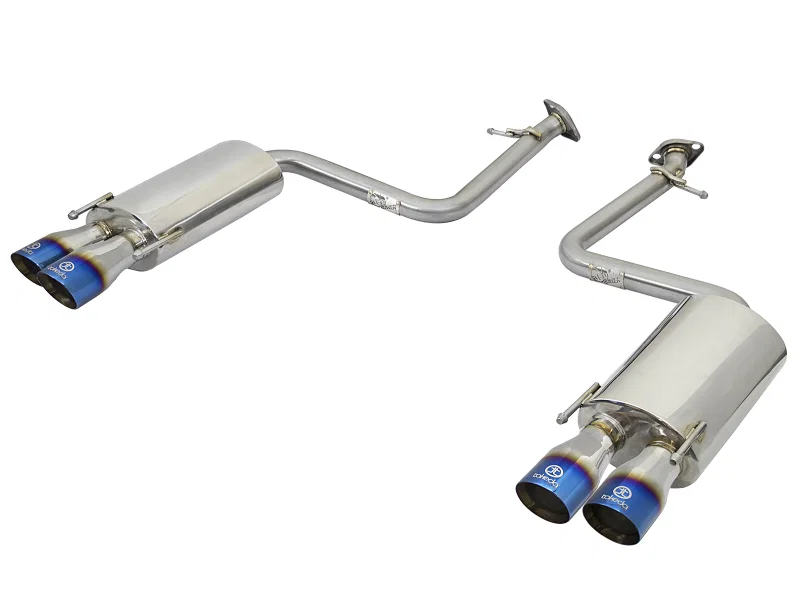 aFe 49-36037-L, Takeda 16-17 Lexus RC 200T 2.0L (t) 2in. SS Axle-Back Exhaust System w/Polished Blue Tips
