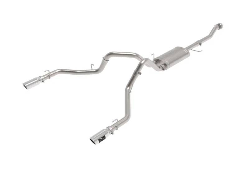 aFe 49-33127-P, Vulcan 3in 304 SS Cat-Back Exhaust 2021 Ford F-150 V6 2.7L/3.5L (tt)/V8 5.0L w/ Polished Tips