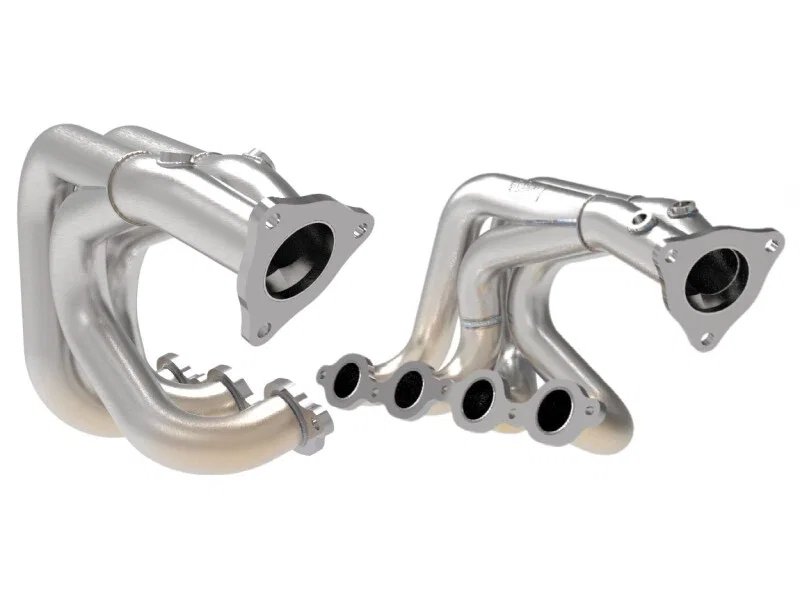aFe 48-34148-H, Twisted 304SS Header 2020 Chevy Corvette (C8) 6.2L V8 - Brushed