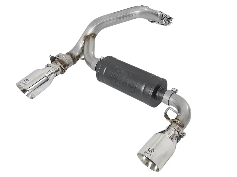 aFe 49-33104-P, Takeda 3in 304 SS Axle-Back Exhaust System w/ Polished Tip 16-18 Ford Focus RS 2.3L (t)