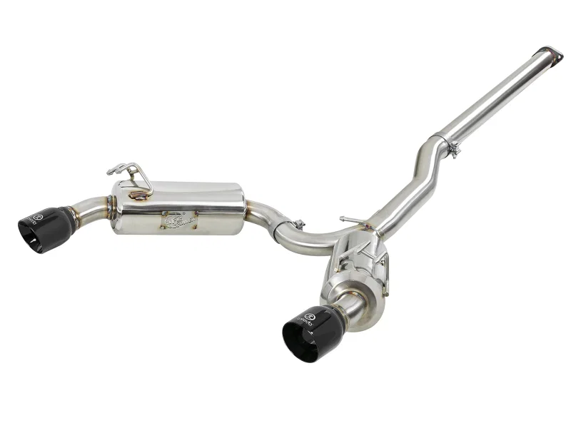 aFe 49-36701-B, Takeda 3in. to 2.5in. 304 SS C/B Exhaust 08-15 Mitsubishi Lancer EVO I4-2.0L (t) - Black Tips