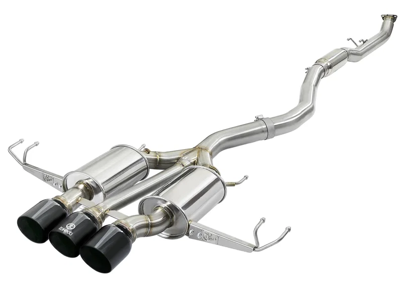 aFe 49-36623-B, Takeda 3in 304 SS Cat-Back Exhaust w/ Tri-Black Tips 17-18 Honda Civic Type R L4 2.0L (t)