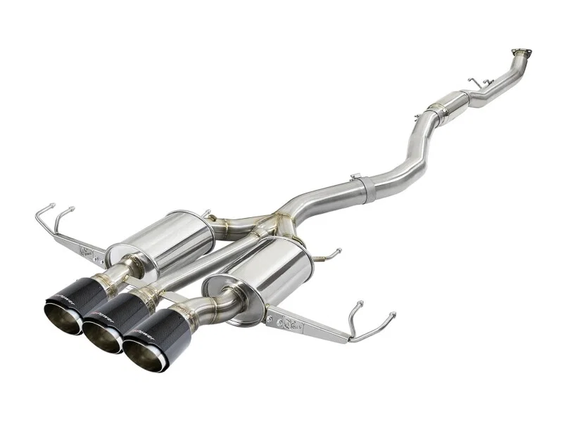 aFe 49-36623-C, Takeda 3in 304 SS Cat-Back Exhaust w/ Carbon Fiber Tips 17-18 Honda Civic Type R L4 2.0L (t)