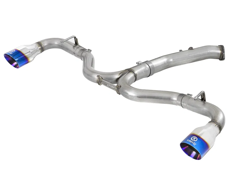aFe 49-37002-1L, Takeda 3-2.5in 304SS Axle-Back Exh Sys w/Blue Flame Tip 2018 Hyundai Elantra GT Sport I4-1.6L(t)