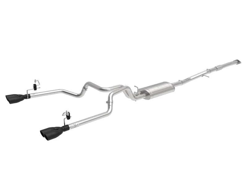 aFe 49-34110-B, Vulcan Series 3-2.5in 304SS Exhaust Cat-Back w/Blk Tips 2019 GM Silverado/Sierra 1500 L4-2.7L(t)