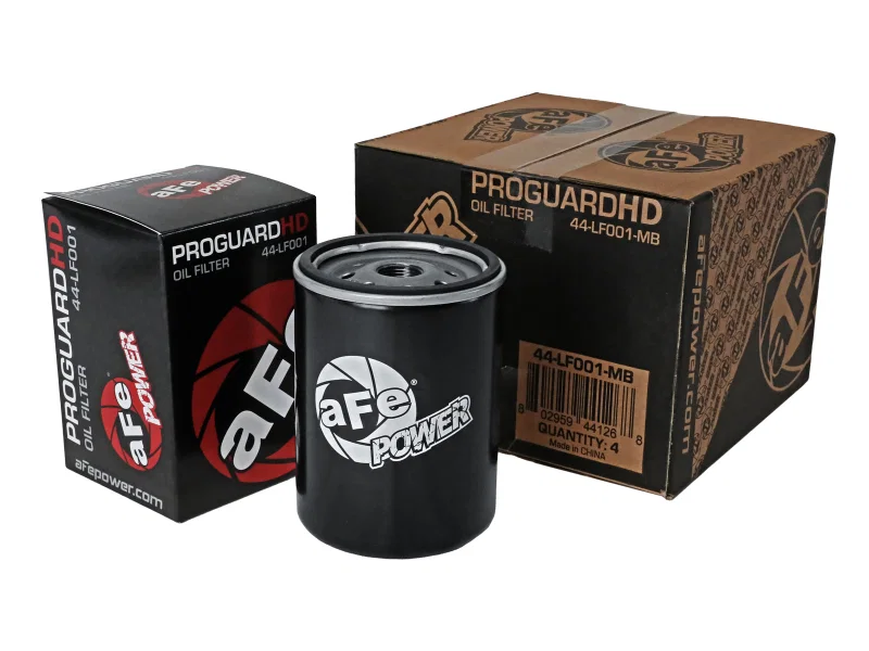 aFe 44-LF001-MB, ProGuard D2 Fluid Filters Oil for 01-17 GM Diesel Trucks V8-6.6L (4 Pack)