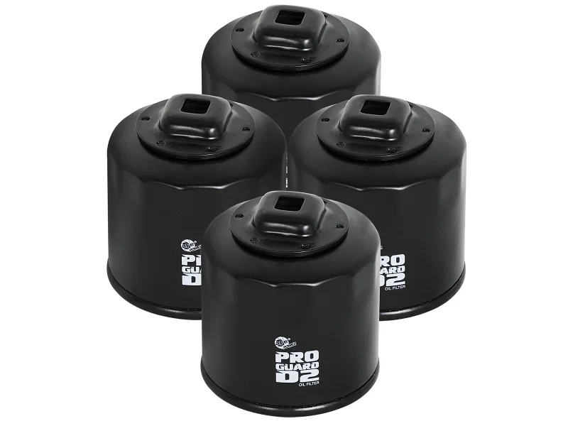 aFe 44-LF017-MB, Pro GUARD D2 Oil Filter 02-17 Nissan Cars L4/ 04-17 Subaru Cars H4 (4 Pack)