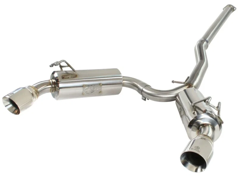 aFe 49-36701, Takeda Exhaust 304SS Dual Cat-Back w/ Polished Tips 08-13 Mitsubishi Lancer Evo X L4 2.0L Turbo