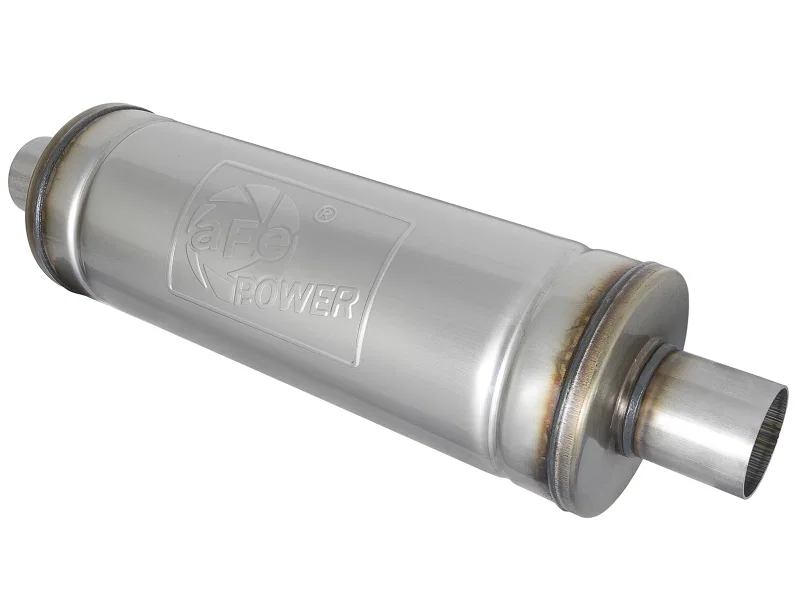 aFe 49M00021, MACH Force-Xp 409 SS Muffler 2.5in Center/Center 18in L x 6in Dia - Round Body
