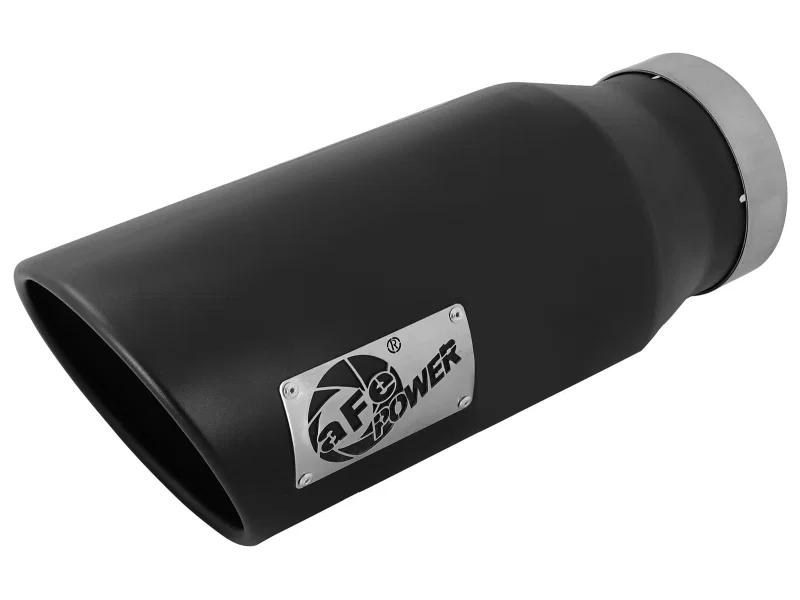 aFe 49T40602-B15, Diesel Exhaust Tip Bolt On Black 4in Inlet x 6in Outlet x 15in - Left