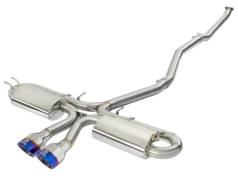 aFe 49-36618-L, Takeda 3in 304 SS Cat-Back Exhaust System w/ Blue Tips 2017 Honda Civic Si I4 1.5L (t)