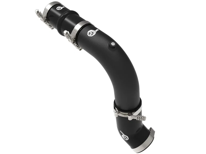 aFe 46-20818-B, BladeRunner 3in Aluminum Hot Charge Pipe Black RAM Diesel Trucks 25-26 L6-6.7L (td)