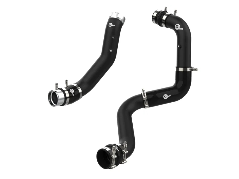 aFe 46-20704-B, 2024 GM Diesel Trucks V8 6.6L L5P BladeRunner Aluminum 3in Hot & 3.5in Cold Charge Pipe - Black