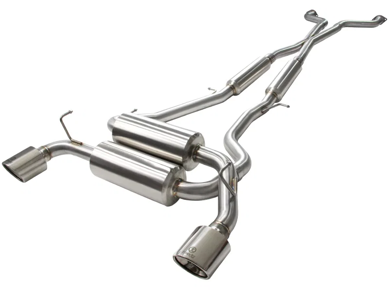 aFe 49-36103-P, Takeda 2-1/2in 304SS Cat-Back Exhaust Infiniti G37 08-13/Q60 14-15 V6-3.7 w/ Polished Tips