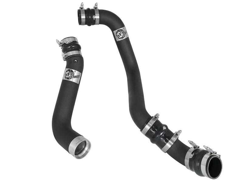 aFe 46-20334-B, BladeRunner 3in/3-1/2in Black Intercooler Tubes Hot/Cold 2017 GM Diesel Trucks V8 6.6L (td) L5P