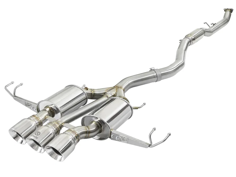 aFe 49-36623-P, Takeda 3in 304 SS Cat-Back Exhaust w/ Tri-Polished Tips 17-18 Honda Civic Type R L4 2.0L (t)