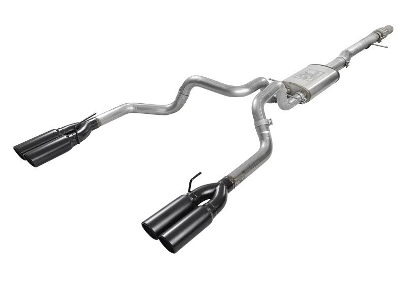 aFe 49-34102-B, Vulcan Series 4-3in 304SS Exhaust Cat-Back w/ Blk Tips 2019 GM Silverado/Sierra 1500 V8-6.2L