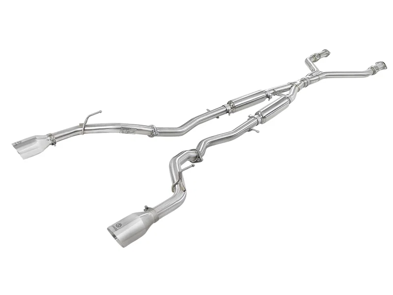 aFe 49-36132NM-P, Takeda 2.5in 304 SS Cat-Back Exhaust System w/ Polished Tips 16-18 Infiniti Q50 V6-3.0L (tt)