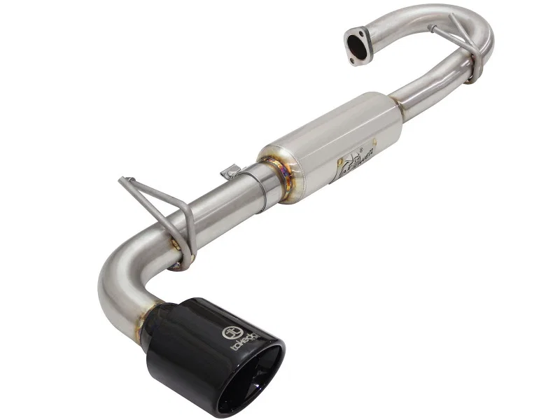 aFe 49-36025-B, Takeda 11-16 Scion TC 2.5L 2 1/4-2 1/2in Stainless Steel Axle-Back Exhaust w/Black Tip