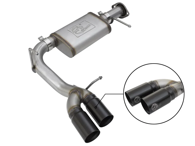 aFe 49-44061-B, Rebel Series CB 3in Middle Side Exit SS Exht w/ Black Tips 15-17 Chevy Colorado / GMC Canyon