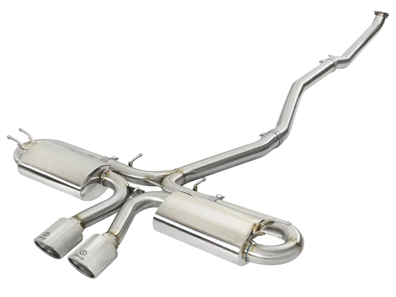 aFe 49-36618-P, Takeda 3in 304 SS Cat-Back Exhaust System w/ Polished Tips 2017 Honda Civic Si I4 1.5L (t)