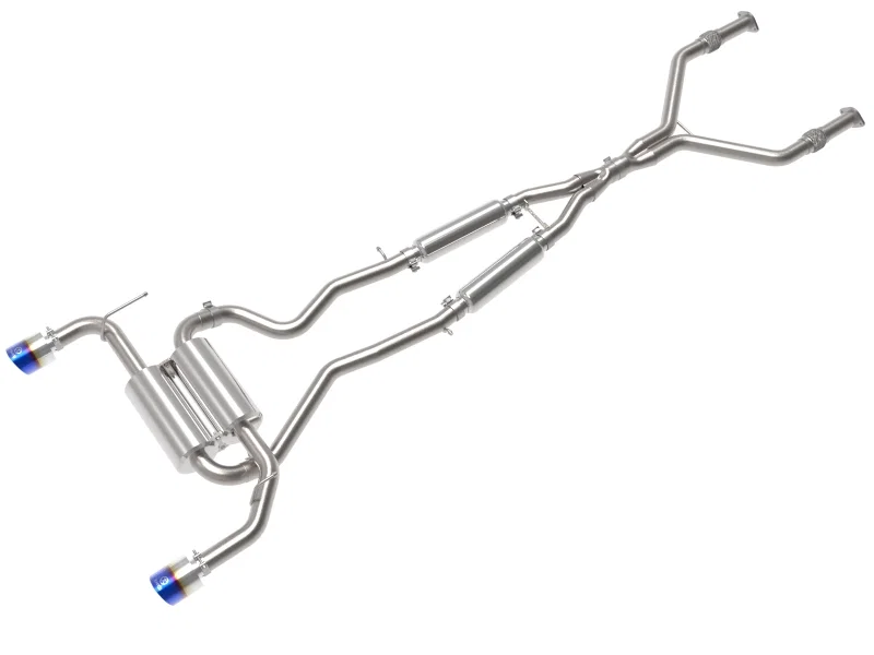 aFe 49-36136-L, 14-15 Infiniti Q50 V6 3.7L Takeda 2-1/2in 304 SS Cat-Back Exhaust System w/ Blue Flame Tips