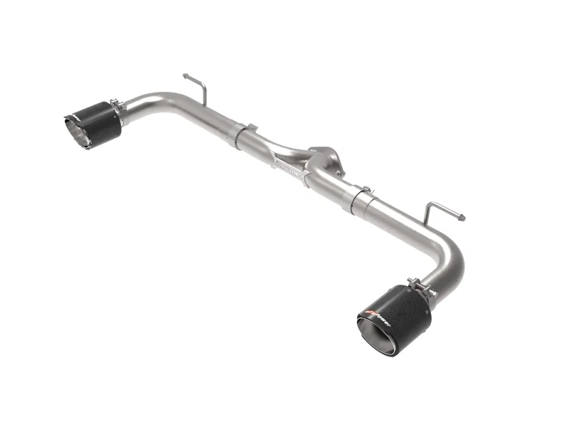aFe 49-37014-C, Takeda 2-1/2in 304 SS Axle-Back Exhaust w/ Carbon Fiber Tips 14-18 Mazda 3 L4 2.0L/2.5L