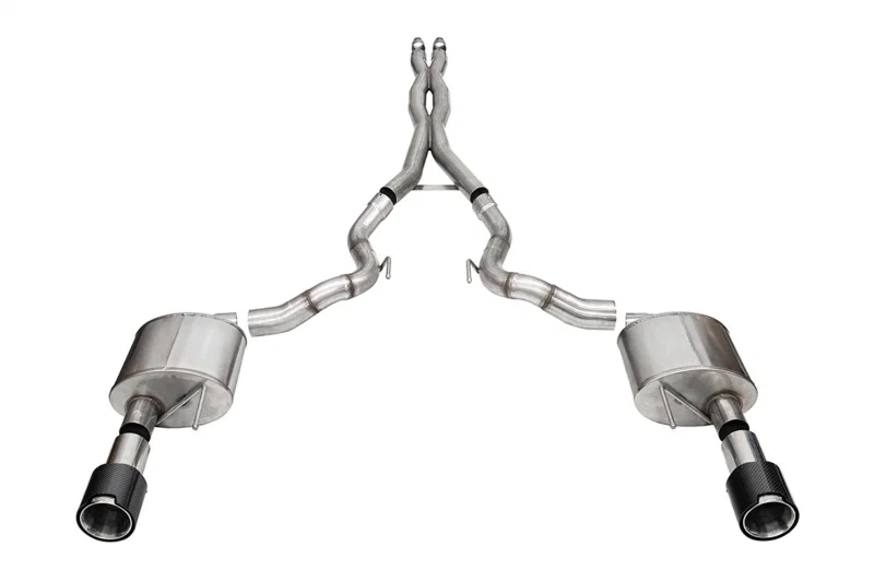 CORSA Performance 21271CF, 2024 Ford Mustang GT Convertible 3in Sport Cat-Back Exhaust - 4.5in Carbon Fiber Tips