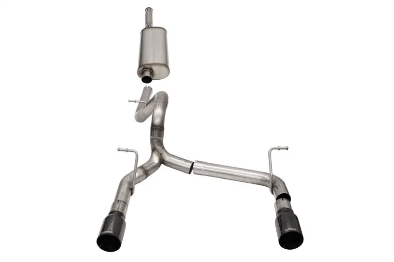 CORSA Performance 21124BLK, 2018-2025 Jeep Wrangler JLU 3.6L 2.75in Sport Cat-Back Exhaust w/ 4in Black Tips