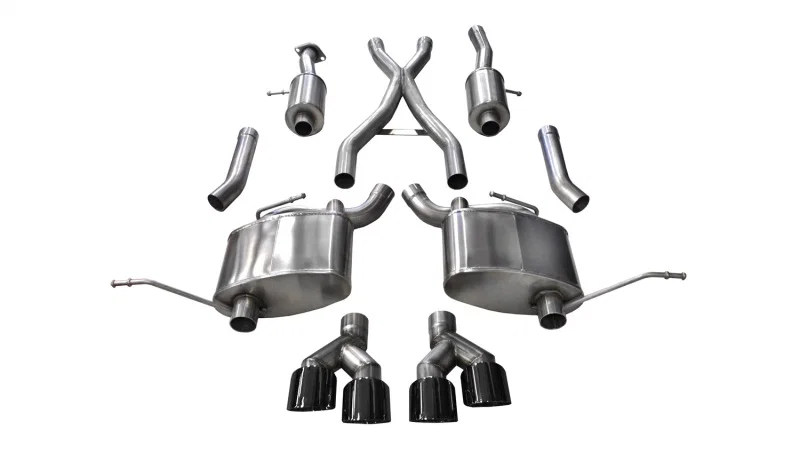 CORSA Performance 14984BLK, 2014-2021 Jeep Grand Cherokee 3.6L V6 Black Sport Cat-Back Exhaust