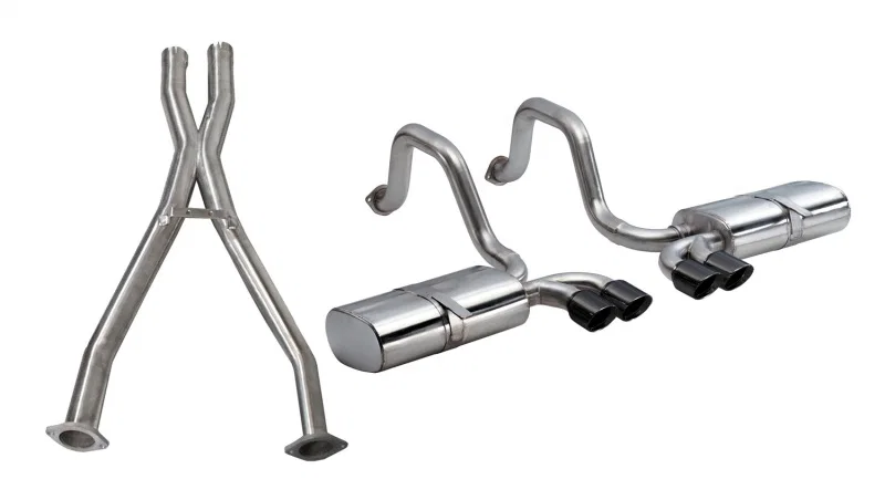 CORSA Performance 14111CBBLK, 97-04 Chevrolet Corvette (C5) 2.5in Sport Cat-Back Exhaust - 4in Black Twin Tips