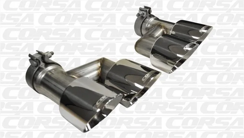 CORSA Performance 14333, 2015-2017 Ford Mustang GT 5.0 Polish Quad Tips Kit