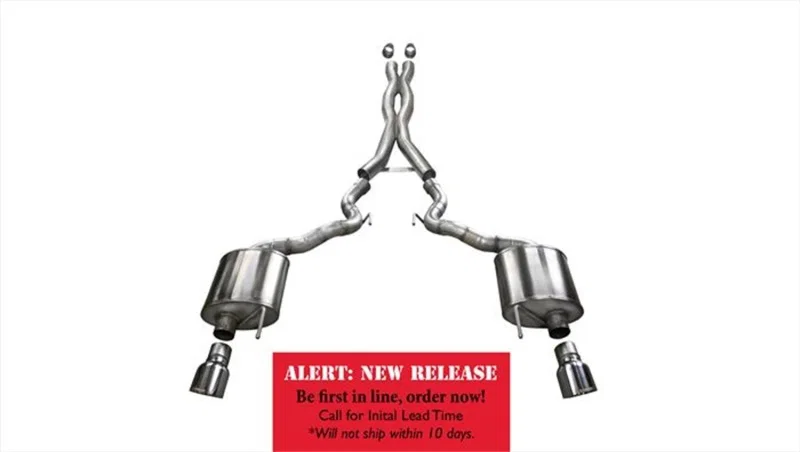 CORSA Performance 14341, 2015-2017 Ford Mustang GT Convertible 5.0L V8 Polished Sport Cat-Back Dual Rear Exit