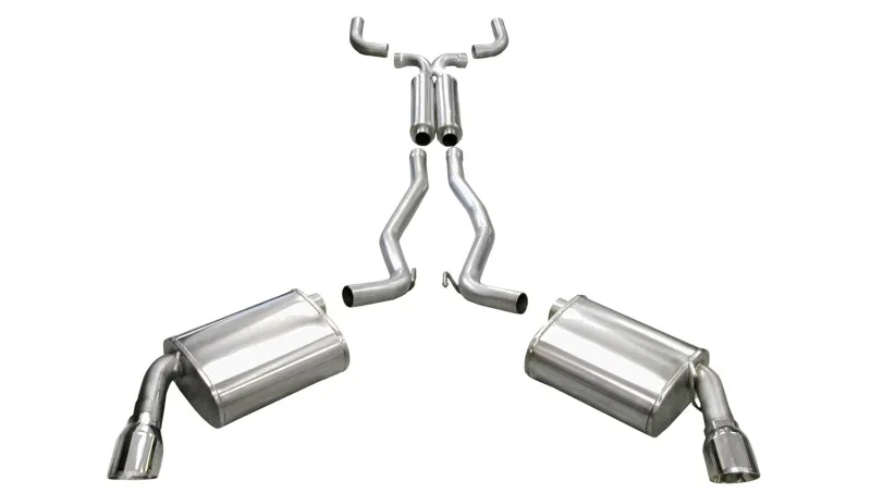 CORSA Performance 14952, 2010-2015 Chevrolet Camaro Coupe SS 6.2L V8 Auto Polished Sport Cat-Back + XO Exhaust