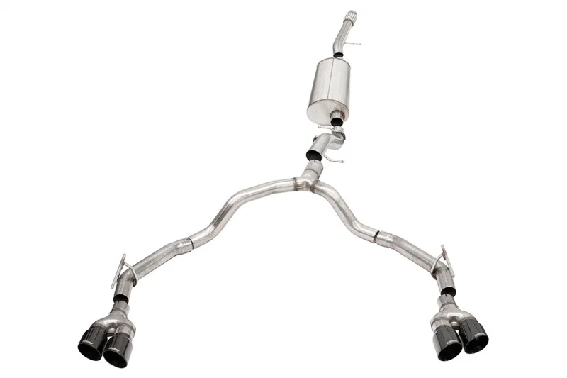 CORSA Performance 21130BLK, 2021-2025 Suburban / Yukon XL 6.2L 4WD Dual Rear 3in to 2.75in Sport Cat-Back DW 4in BLK Tips