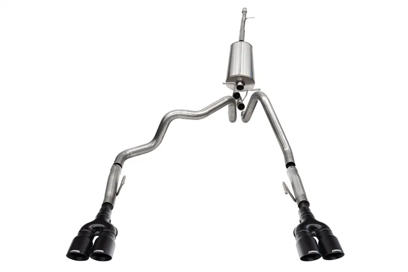 CORSA Performance 21238BPC, 2022-2024 Chevrolet Silverado 1500 Cat-Back Dual Rear Exit with Twin 4in Black Tips