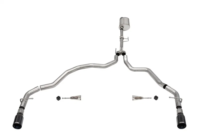 CORSA Performance 21164BLK, 2021-2025 Ford F-150 Regular Cab/ 8in Bed 3.5L V6 Sport Cat-Back Dual Rear Exit-