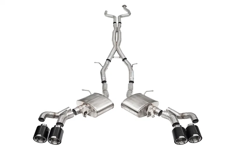 CORSA Performance 21320CF, 2022-25 Cadillac CT5 V Blackwing 3in. Cat-Back w/ Act. Exh. - Dbl X-Pipe - Twin 4.5in. CF Tips