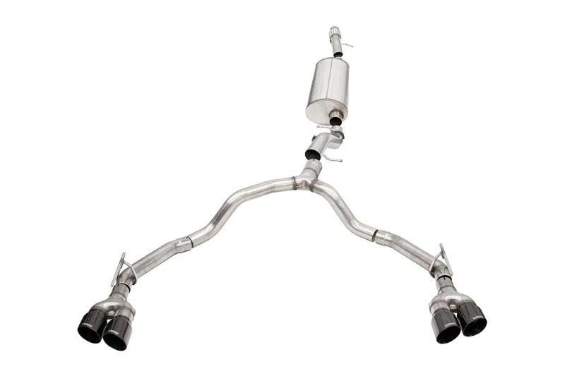CORSA Performance 21129BLK, 2021-2025 Tahoe / GMC Yukon 4DR 6.2L 4WD Dual Rear 3in - 2.75in Sport Cat-Back DW 4in BLKTips