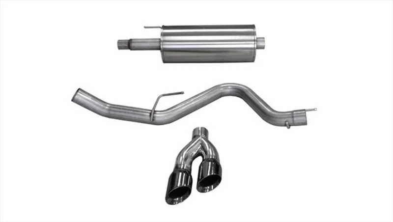 CORSA Performance 14837BLK, 2015-2020 Ford F-150 5.0L V8 (Super Crew Cab) Black Sport Single Side Dual 4in Tips CB Exhaust