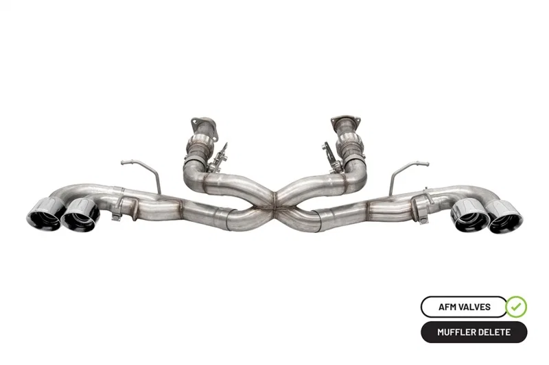 CORSA Performance 21102, 20-25 Corvette C8 3in Xtreme Cat-Back Exhaust 4.5in Pol Quad Tips - Integrates stock AFM Valve