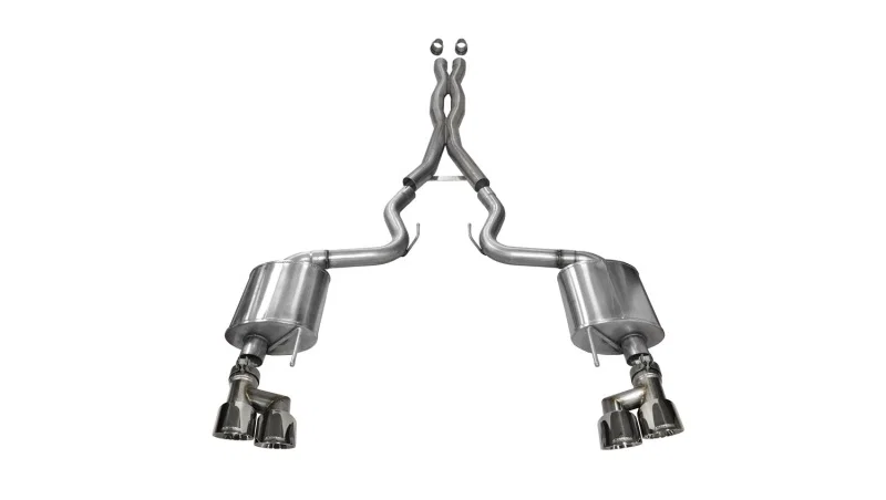 CORSA Performance 14337, 2015-2017 Ford Mustang GT 5.0 3in Cat Back Exhaust Polish Quad Tips (Sport)