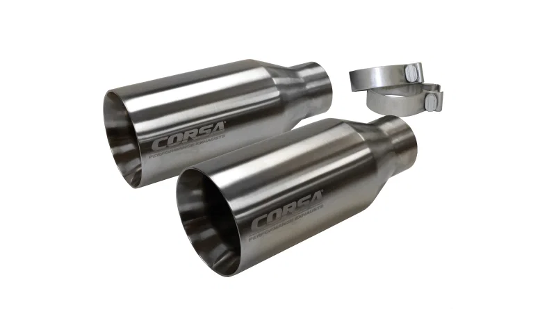 CORSA Performance 14051, 2017-2020 Ford F-150 Raptor 3in Inlet / 5in Outlet Satin Polished Tip Kit (For Corsa Exh Only)