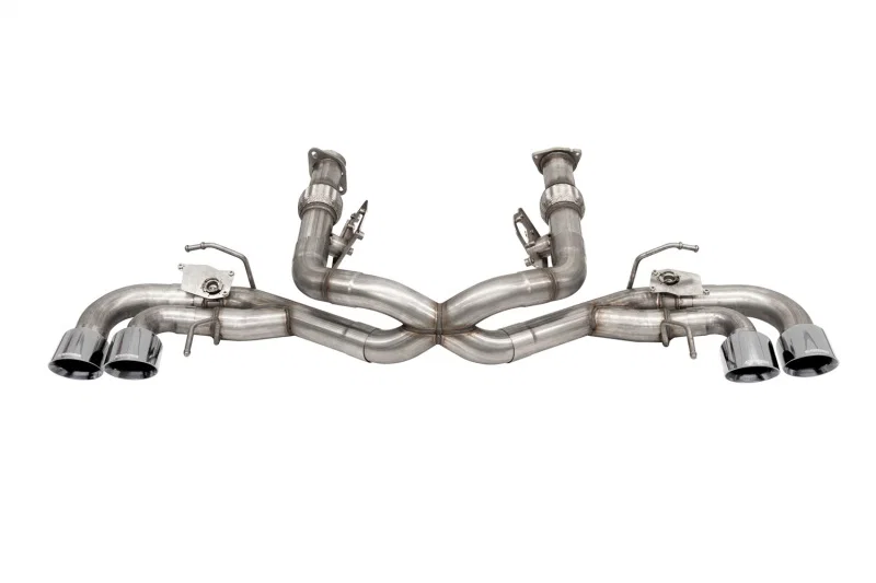 CORSA Performance 21105, 2020-2025 Corvette C8 3in Valved Cat-Back 4.5in Pol Quad Tips - Fits Factory NPP Exhaust
