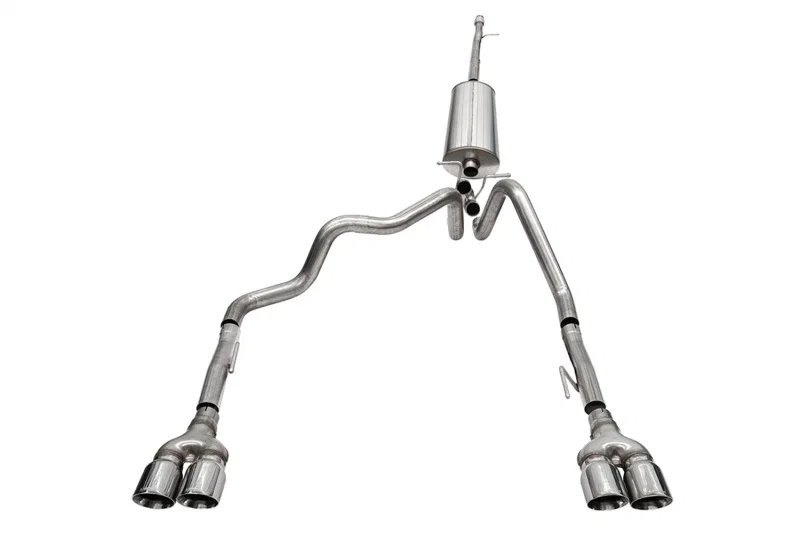 CORSA Performance 21202, 19-23 Chevrolet Silverado 1500 Cat-Back Dual Rear Exit with Twin 4in Polished Pro-Series Tips for GMC