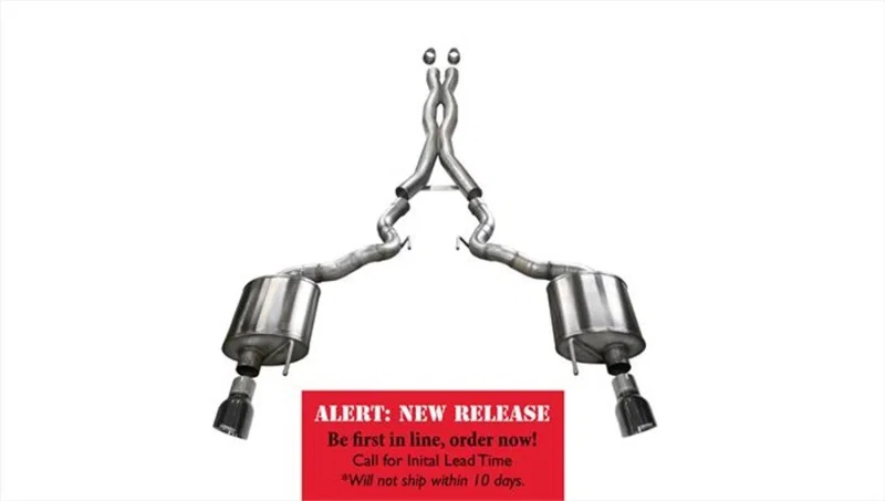 CORSA Performance 14341BLK, 2015-2017 Ford Mustang GT Convertible 5.0L V8 Black Sport Cat-Back Dual Rear Exit